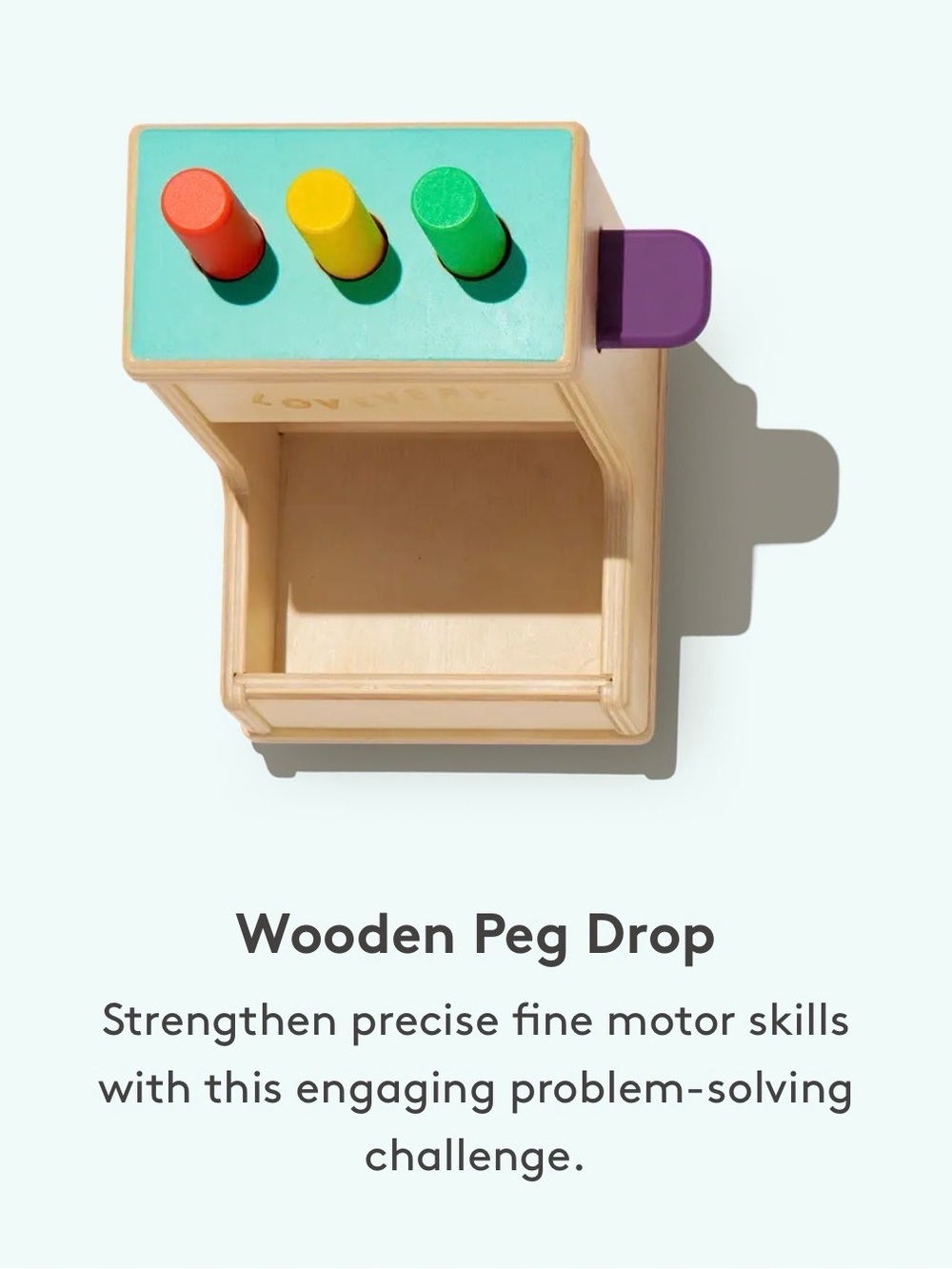 Lovevery Wooden Peg Drop **No Pegs** The Thinker 11-12 Months